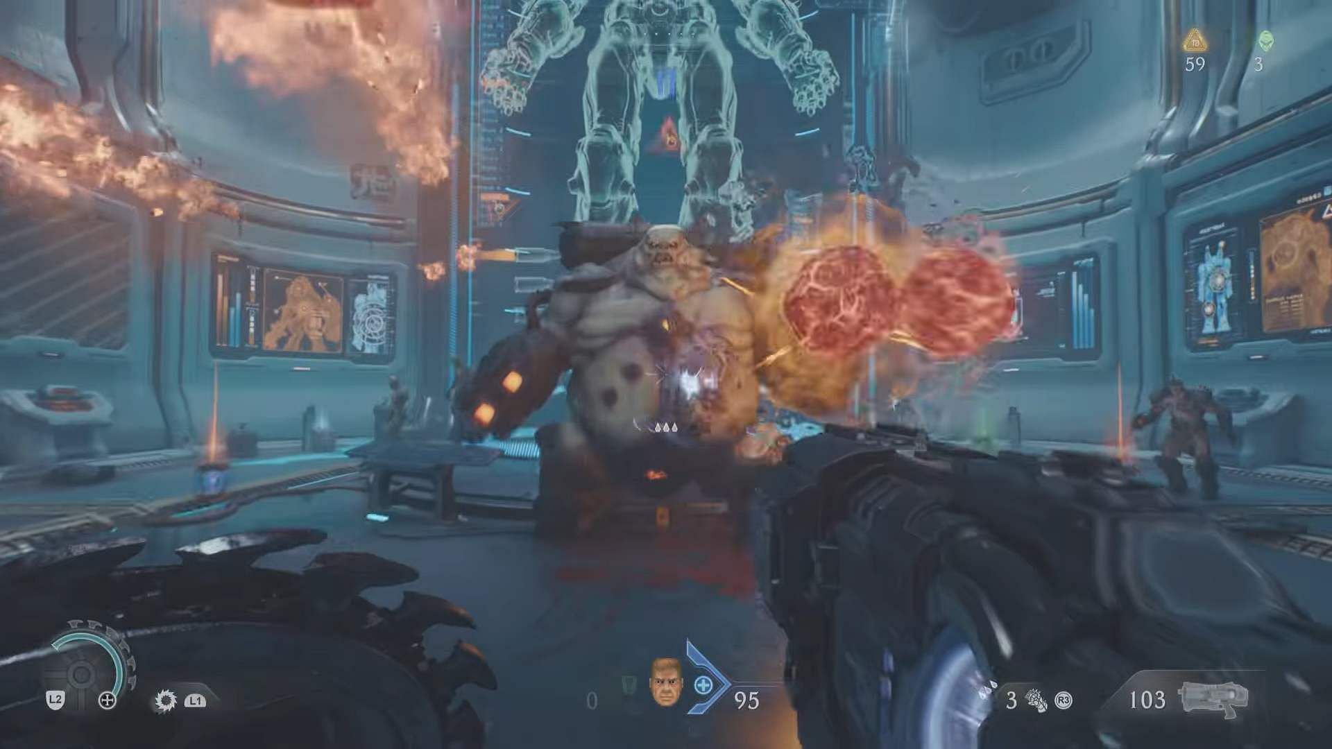 A still of fighting with a strong demon (Image via Sportskeeda Gaming/Bethesda Softworks)